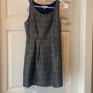 Metallic gold and blue dress